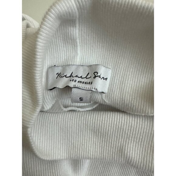 Michael Stars White Ribbed Sleeveless Turtleneck Top Size S - Picture 4 of 4